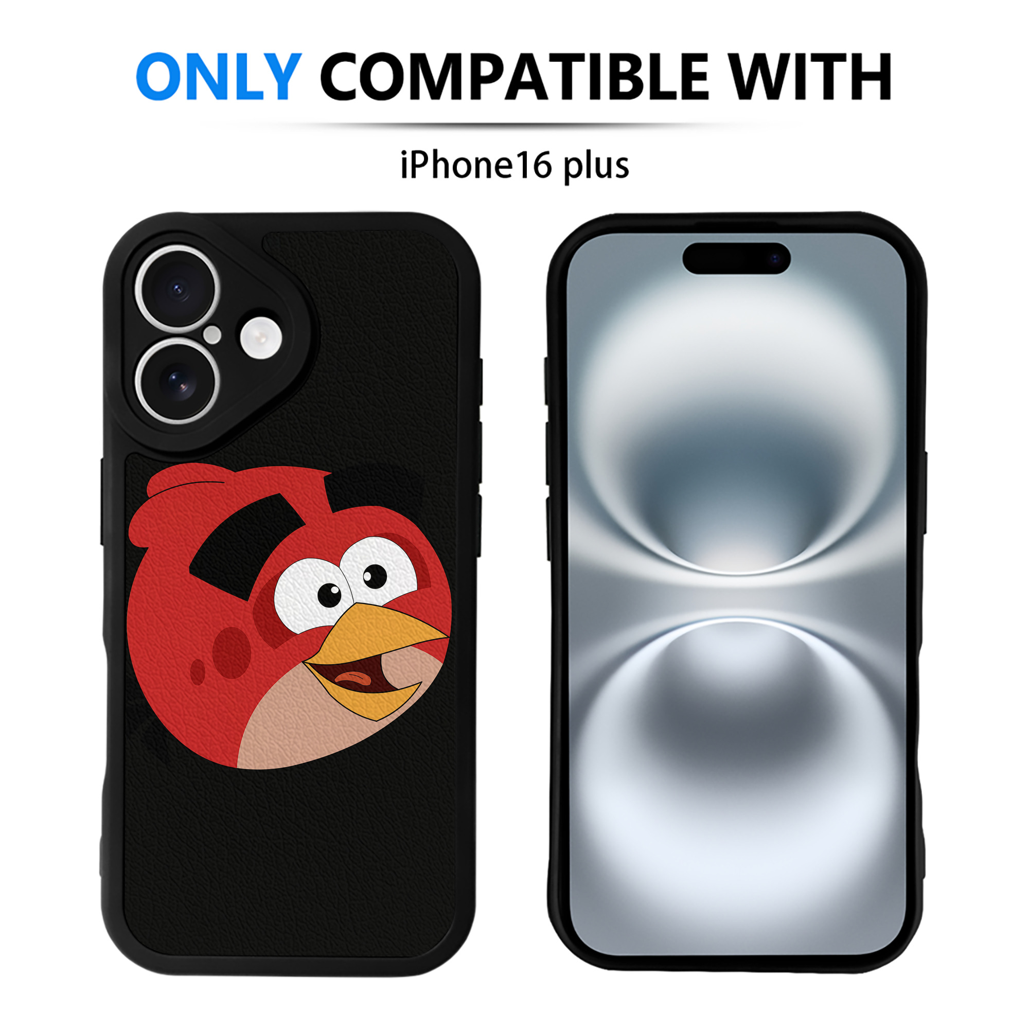 （画像用） Angry Birds アングリーバード 【iPhone 16シリーズ対応】シリコンスマホケース（レザー調） 材質：シリコン